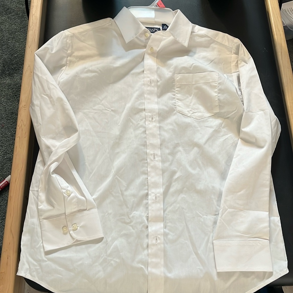 Chaps xxl 14/16 husky stretch long sleeve white button up